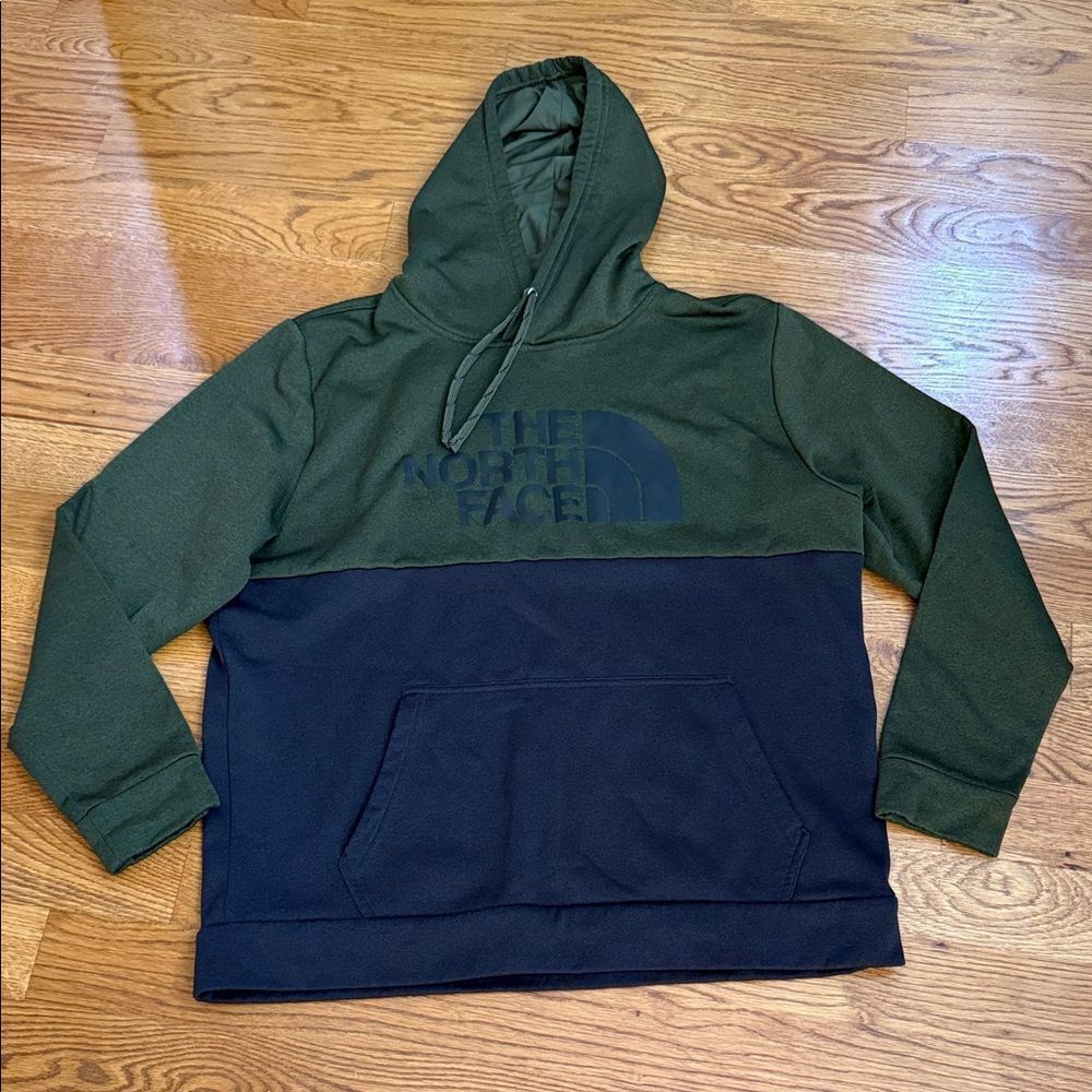 The North Face Men’s Pullover Hoodie – Olive/Black Colorblock, Size XXL